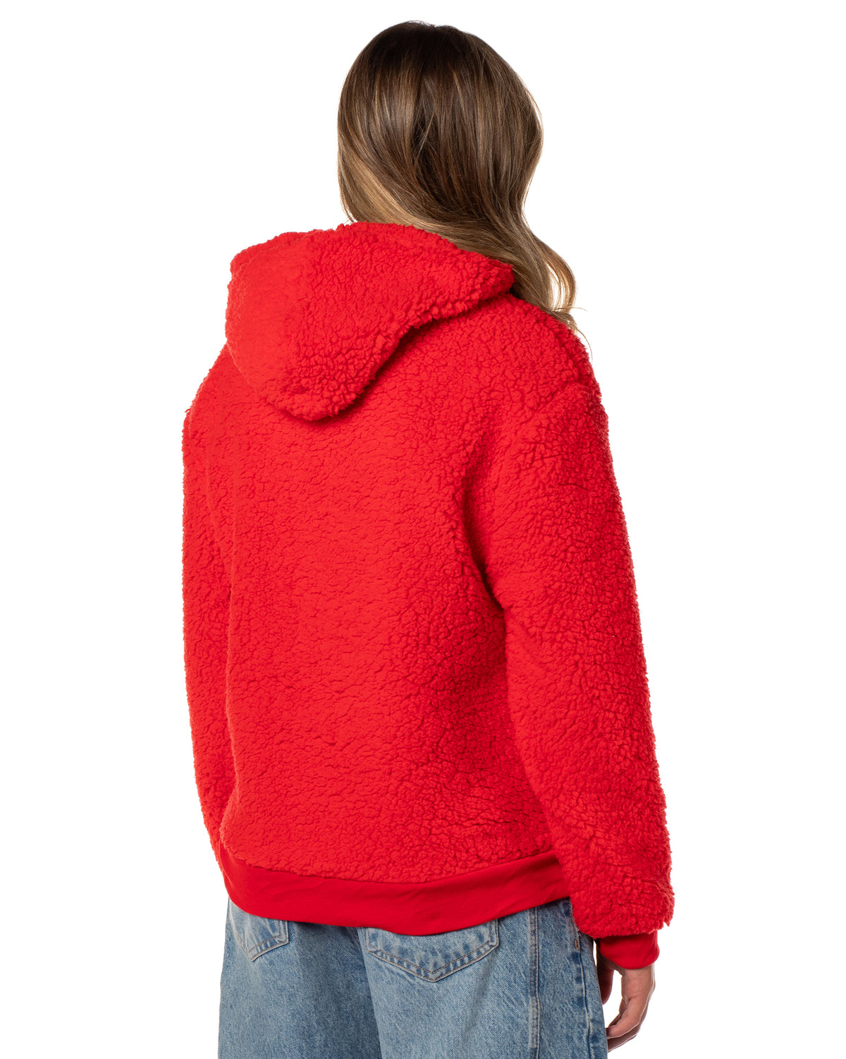 Sesame Street Women's Elmo Embroidered Patch Big Face Plush Fleece Hoodie