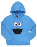 Sesame Street Women's Cookie Monster Embroidered Face Plush Fleece Hoodie