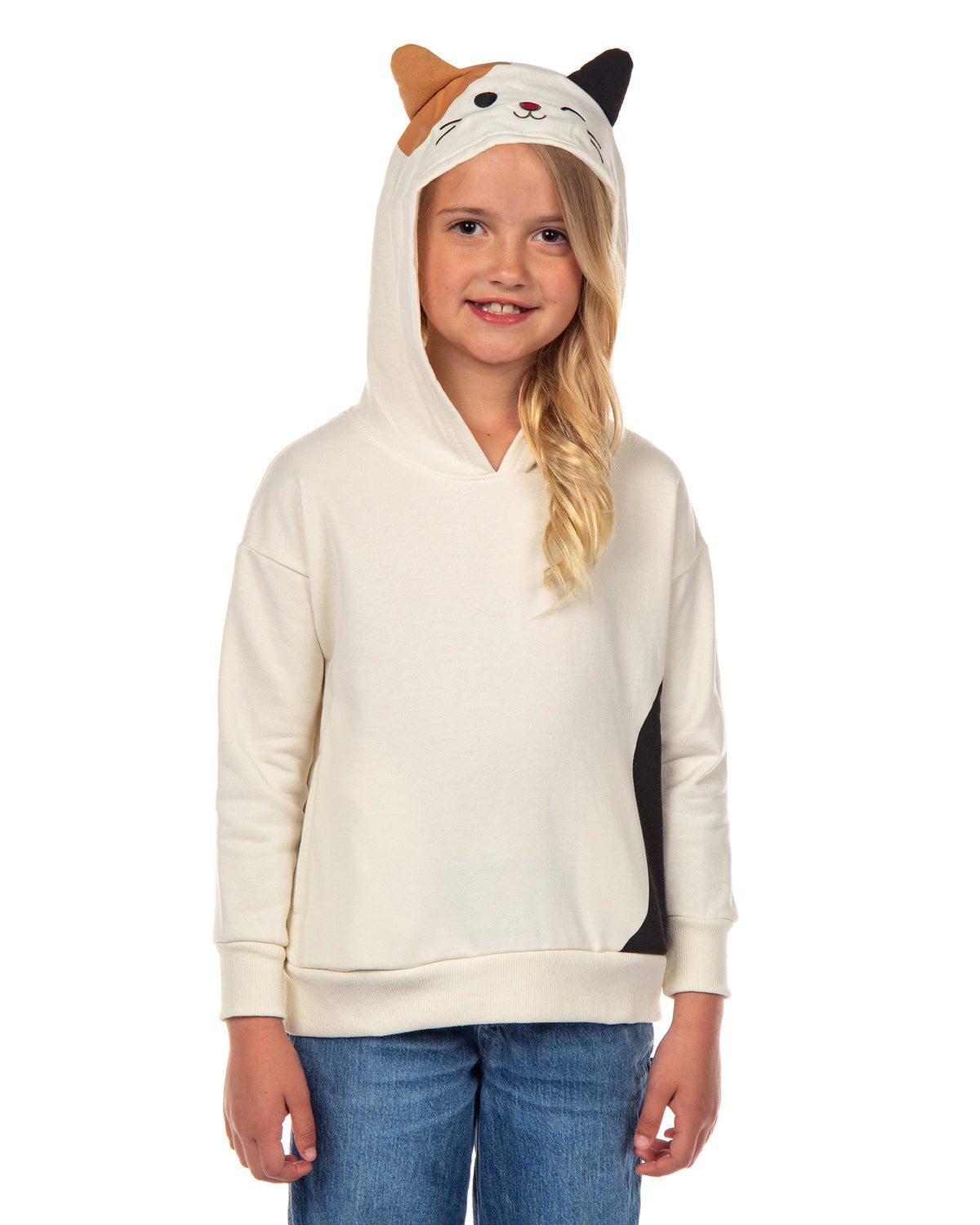 Squishmallows Hoodie Girls' Cam The Cat 3D Plush Ears Sweatshirt
