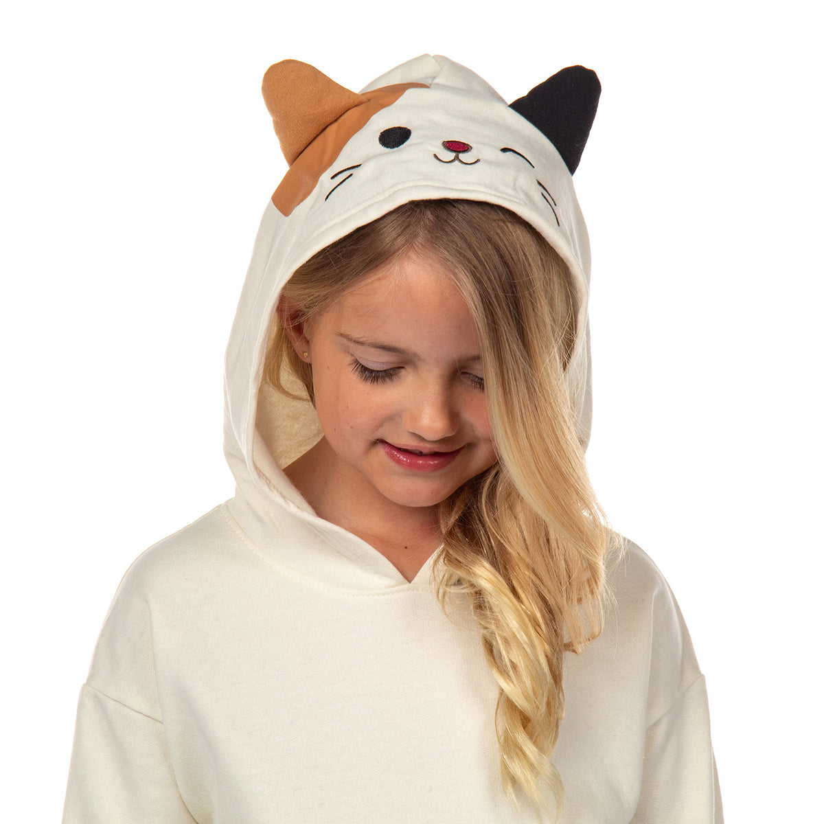 Squishmallows Hoodie Girls' Cam The Cat 3D Plush Ears Sweatshirt