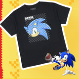 Sonic The Hedgehog Boys' Checkerboard Sonic Head Graphic Print T-Shirt
