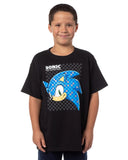 Sonic The Hedgehog Boys' Checkerboard Sonic Head Graphic Print T-Shirt