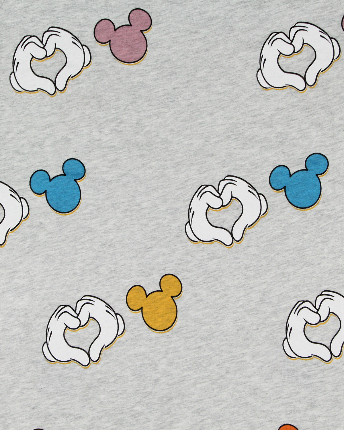 Disney Women's Mickey Mouse Heart Hands Allover Print T-Shirt Adult
