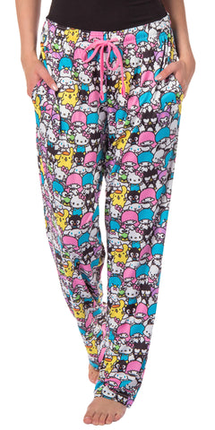 Hello Kitty And Friends Women's Chibi Character AOP Lounge Pajama Pants