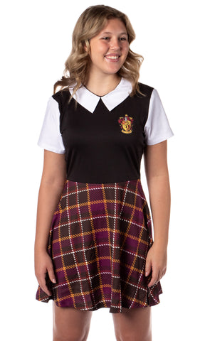 Harry Potter Juniors Costume Dress Plaid Skirt, All 4 Houses Available