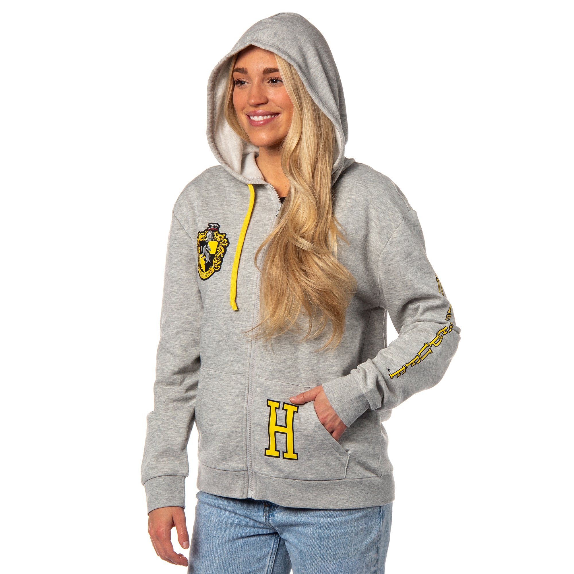 Harry Potter Womens Hogwarts Alumni House Crest Lightweight Zip-Up Hoodie