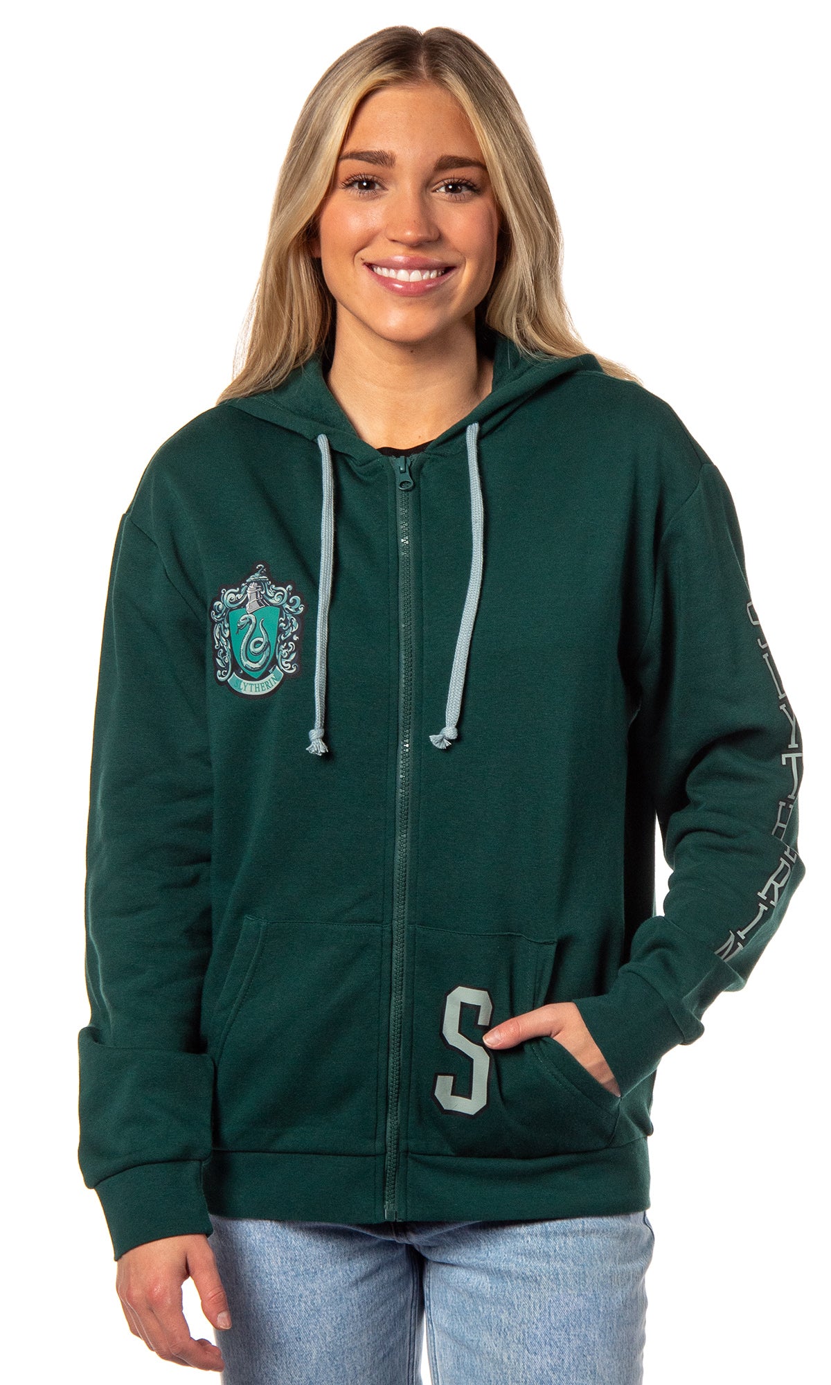 Harry Potter Womens Hogwarts Alumni House Crest Lightweight Zip-Up Hoodie