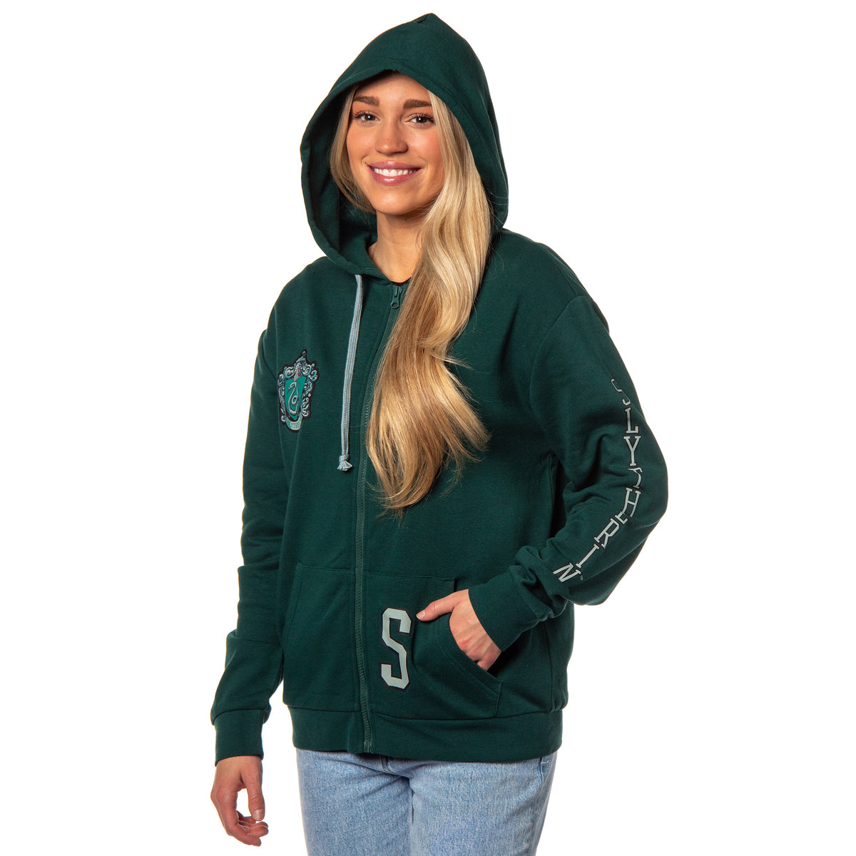 Harry Potter Womens Hogwarts Alumni House Crest Lightweight Zip-Up Hoodie