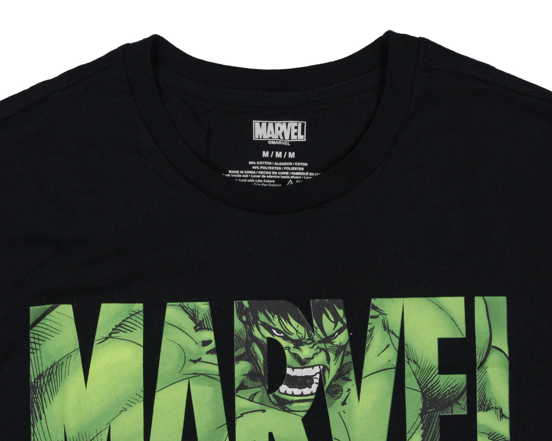 Marvel Comics Men's Marvel Logo The Hulk in Action Angry T-Shirt