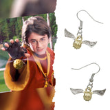 Harry Potter Costume Quidditch Golden Snitch Earrings Cosplay Accessories