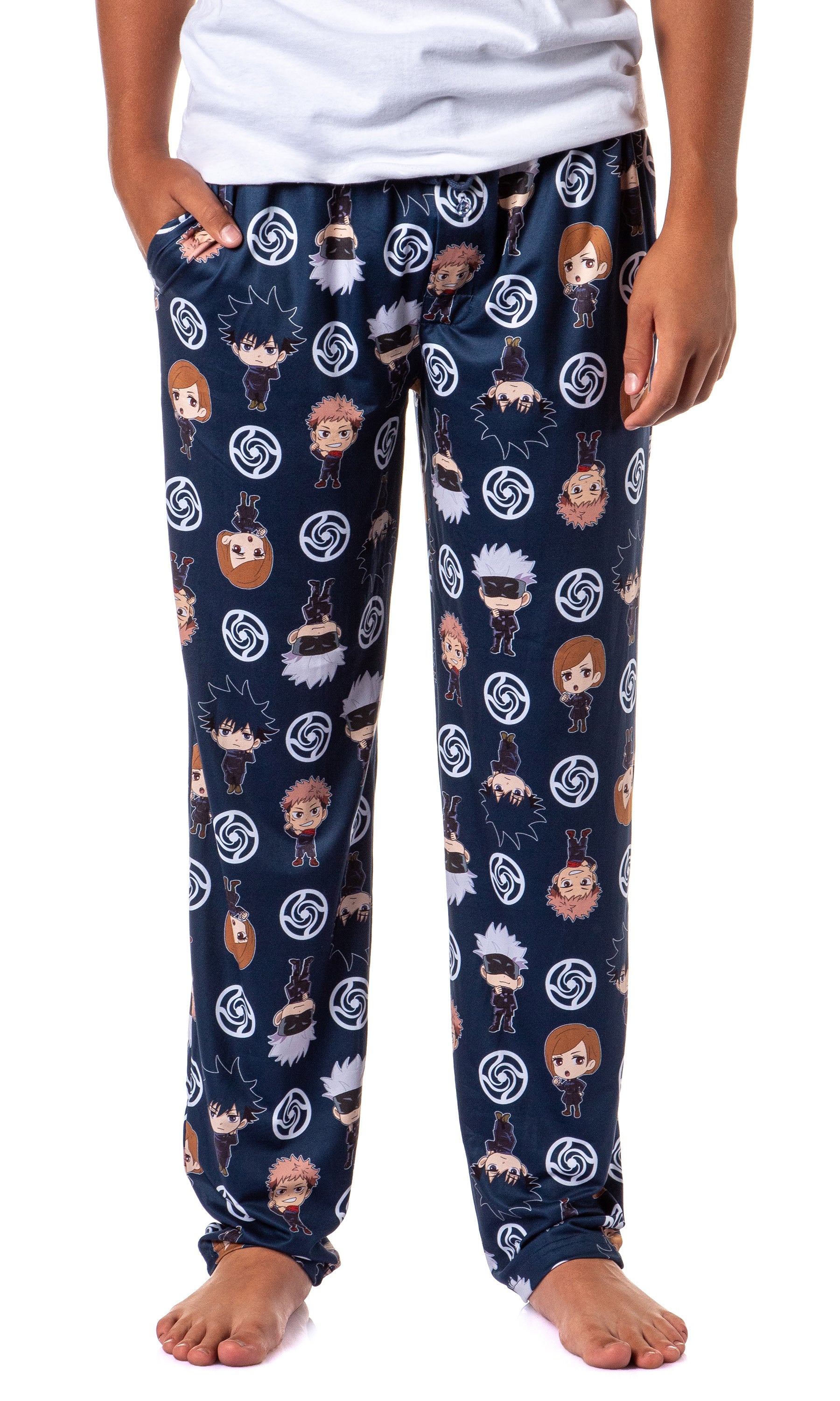Jujutsu Kaisen Men's Chibi Sorcerers School Logo Allover Print Lounge Pants
