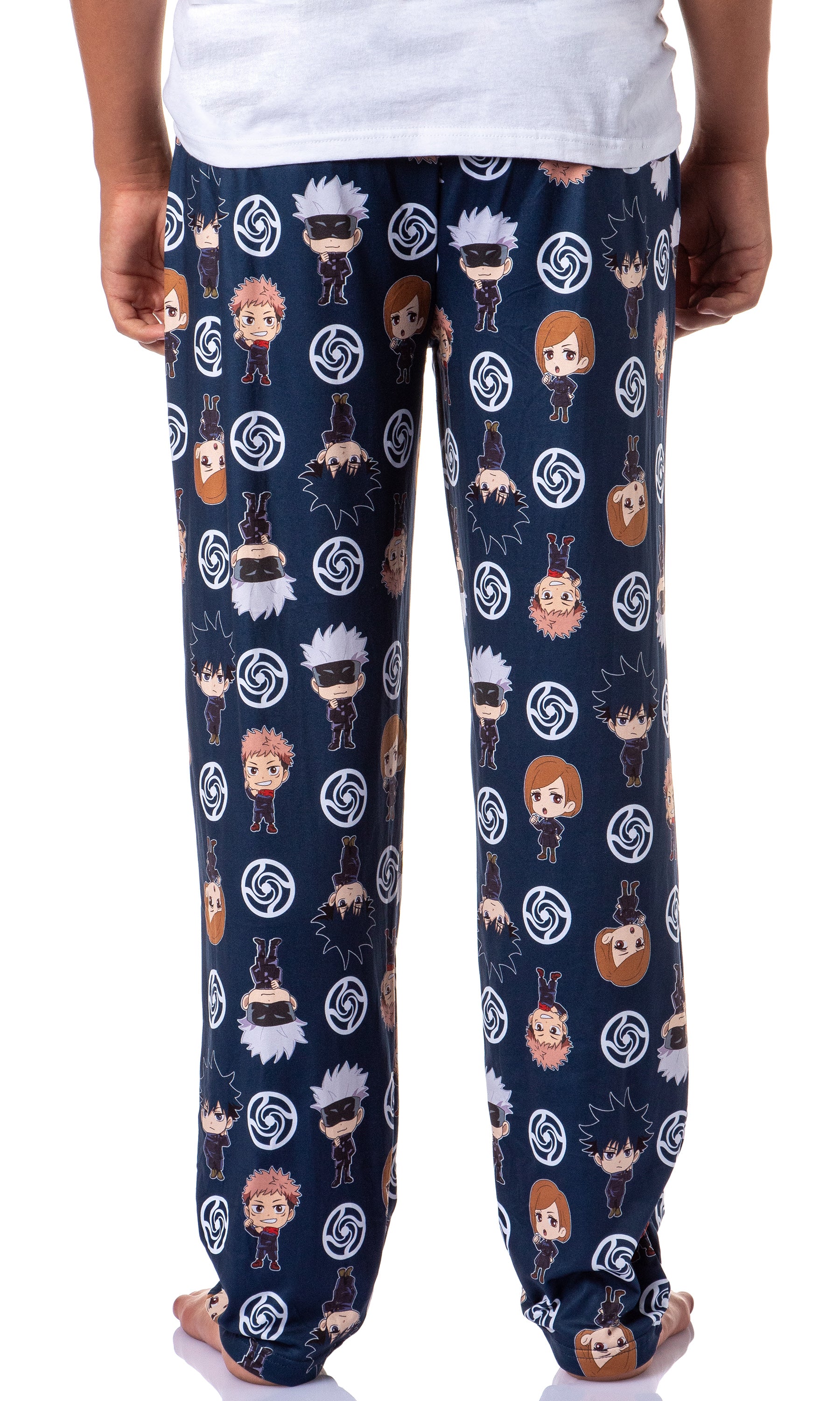 Jujutsu Kaisen Men's Chibi Sorcerers School Logo Allover Print Lounge Pants