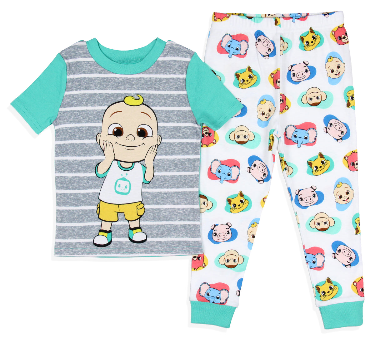 CoComelon Toddler Boys' JJ's Animal Friends Short Sleeve And Pant Pajama Set