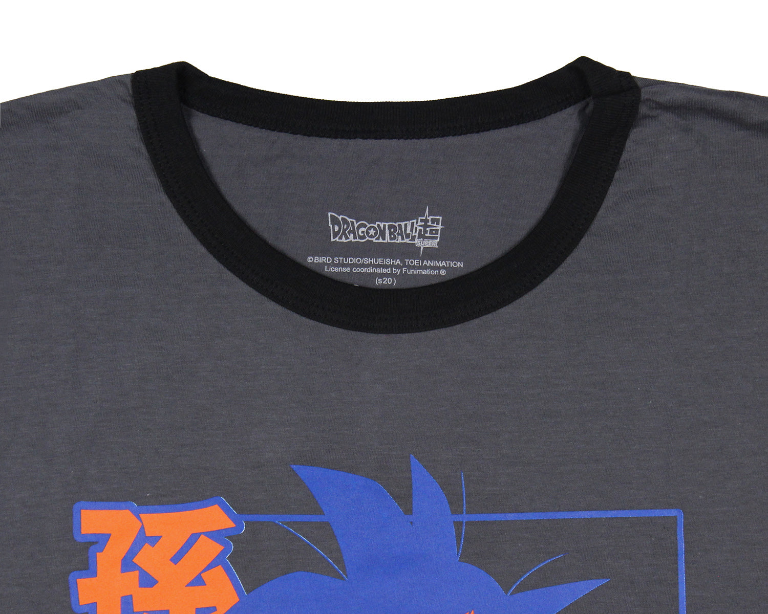 Dragon Ball Super Men's Goku Ramen Kanji Design Adult Anime Ringer T-Shirt