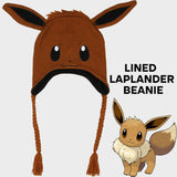 Pokemon Eevee Cosplay Fleece Lined Laplander Beanie Cap Hat For Men Women OSFM
