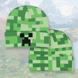 Minecraft Creeper Embroidered Face Allover Pixelated Design Gamer Cuffed Beanie