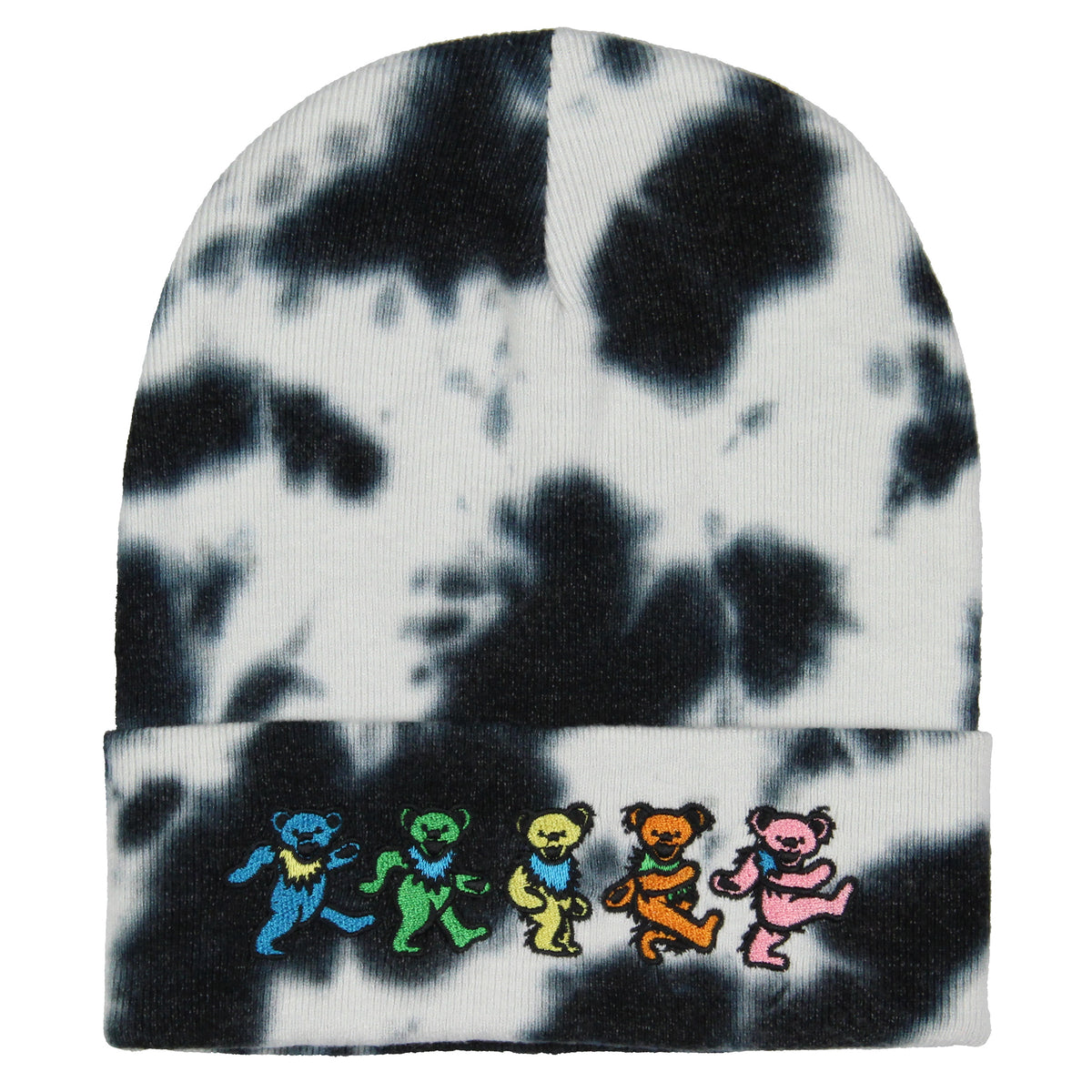 Grateful Dead Embroidered Dancing Bears Tie-Dyed Cuffed Cold Weather Beanie OSFM