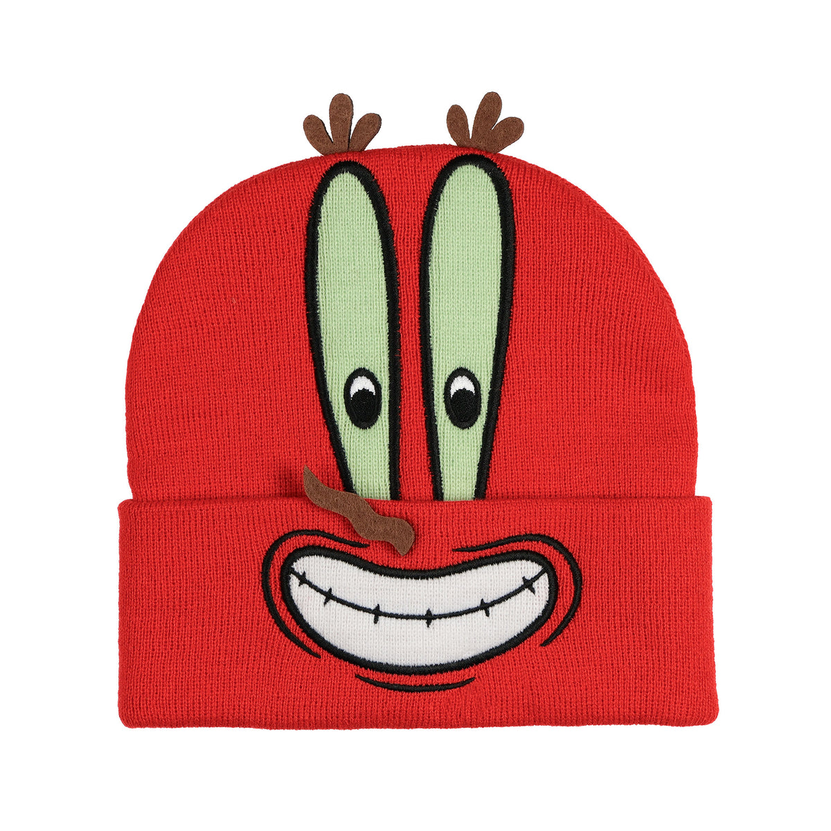 SpongeBob SquarePants Beanie Mr. Krabs Embroidered Big Face Cuff Knit Hat