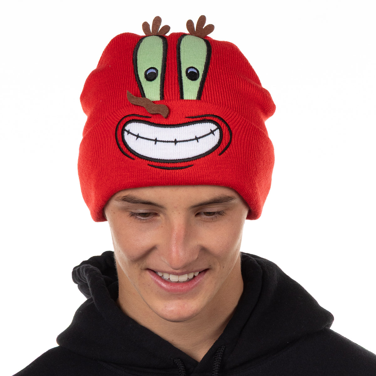 SpongeBob SquarePants Beanie Mr. Krabs Embroidered Big Face Cuff Knit Hat