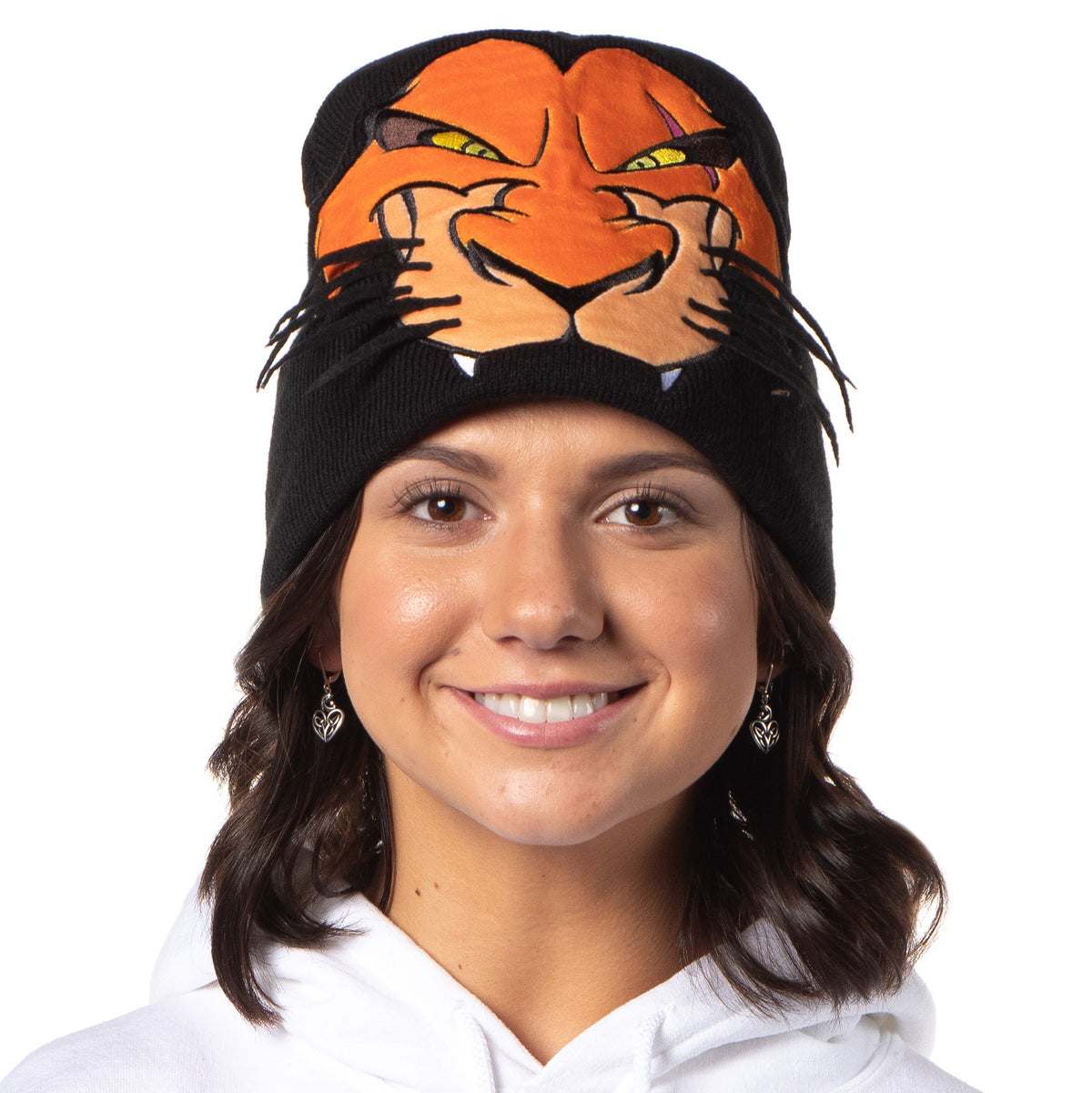 Disney The Lion King Scar Felt Embroidered Face Design Cuffed Beanie