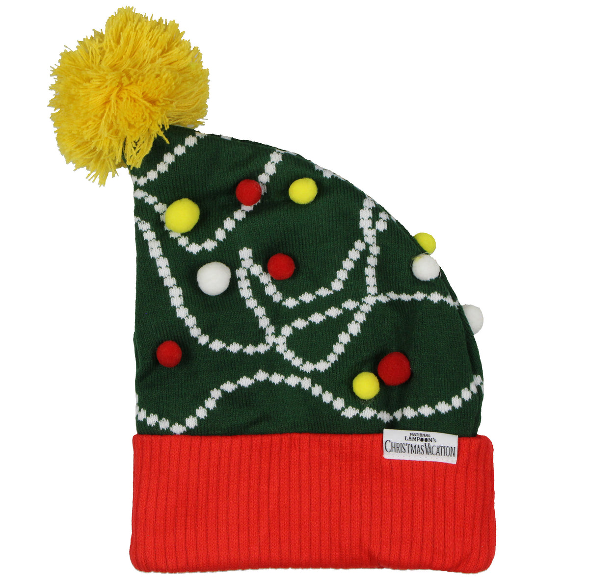 National Lampoon's Christmas Vacation Leaning Tree Squirrel Cuffed Pom Beanie