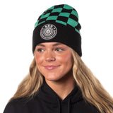 Demon Slayer Adult Tanjiro Embroidered Patch Knit Cuff Beanie Cap Hat
