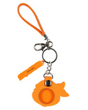 TMNT Michelangelo Rubber Character Air Tag Holder Keychain with Lobster Clasp