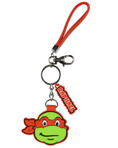 TMNT Raphael Rubber Character Air Tag Holder Keychain with Lobster Clasp