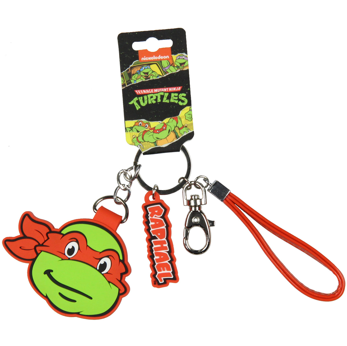 TMNT Raphael Rubber Character Air Tag Holder Keychain with Lobster Clasp