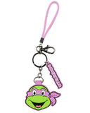 TMNT Donatello Rubber Character Air Tag Holder Keychain with Lobster Clasp