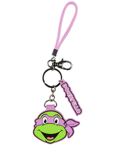 TMNT Donatello Rubber Character Air Tag Holder Keychain with Lobster Clasp