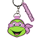 TMNT Donatello Rubber Character Air Tag Holder Keychain with Lobster Clasp