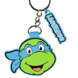 TMNT Leonardo Rubber Character Air Tag Holder Keychain with Lobster Clasp