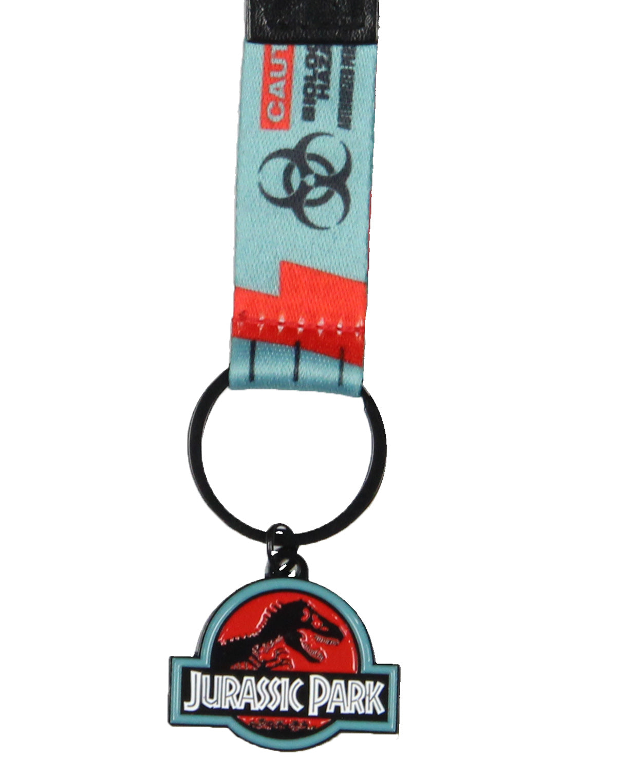 Jurassic Park Dinosaur Movie T Rex Caution Sign Volt Carabiner Keychain Keyring