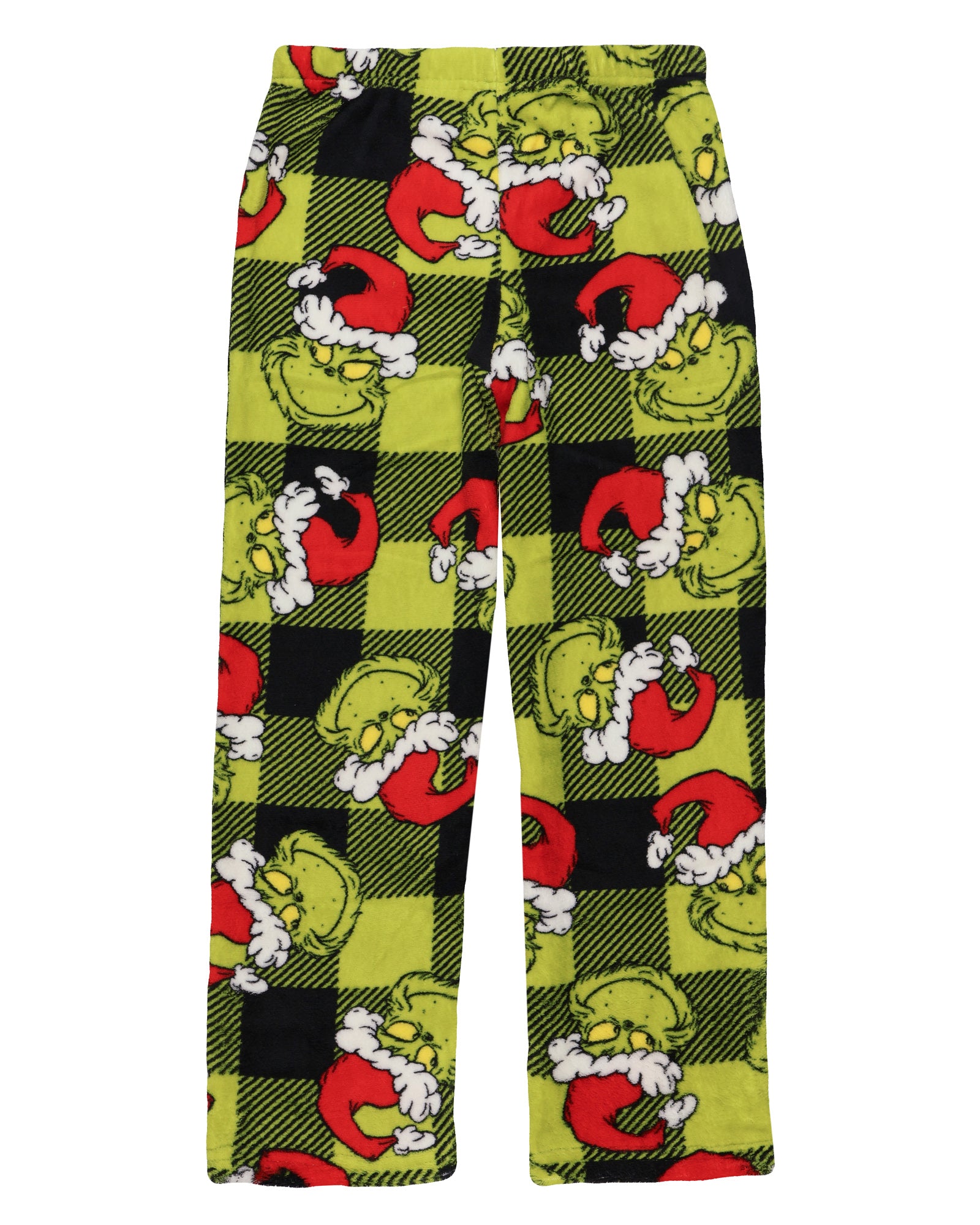 Dr. Seuss The Grinch Pajamas Kid's Santa Hat Buffalo Plaid Lounge Pants