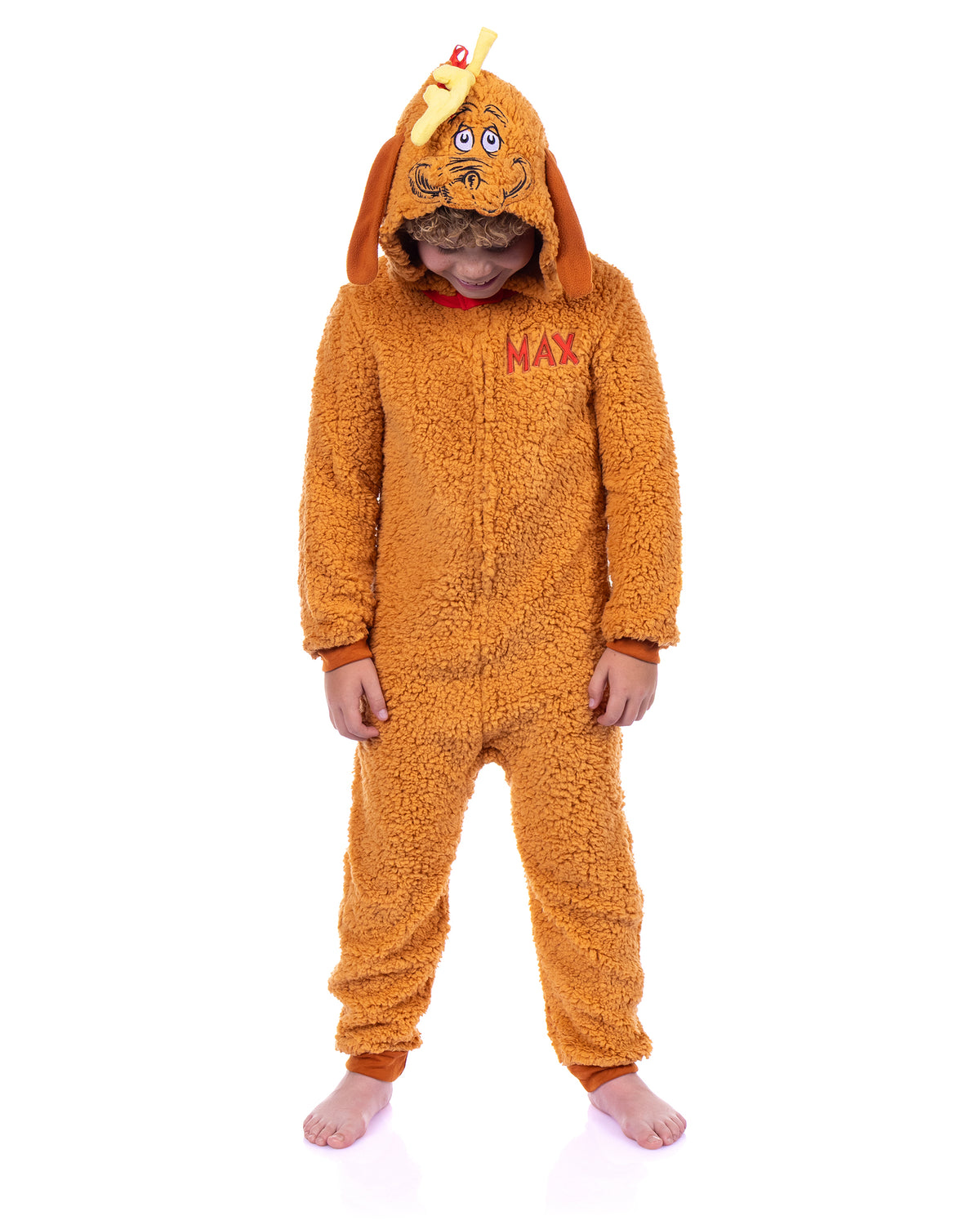 Dr. Seuss The Grinch Max Union Suit Kids Full Zip Lounge Pajamas