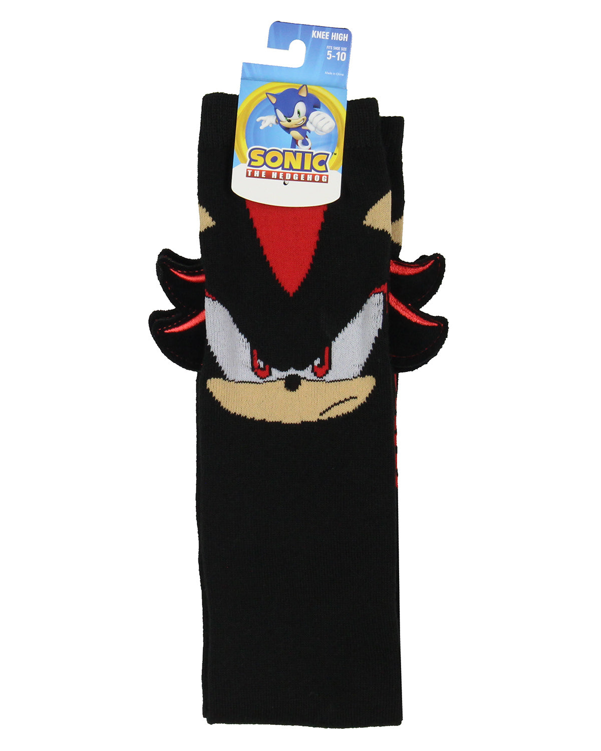 Sonic The Hedgehog Women's Shadow Design Novelty Knee High Socks Shoe Sizes 5-10