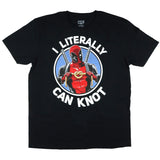 Deadpool T-Shirt Men's I Literally Can Knot Short Sleeve Graphic Top