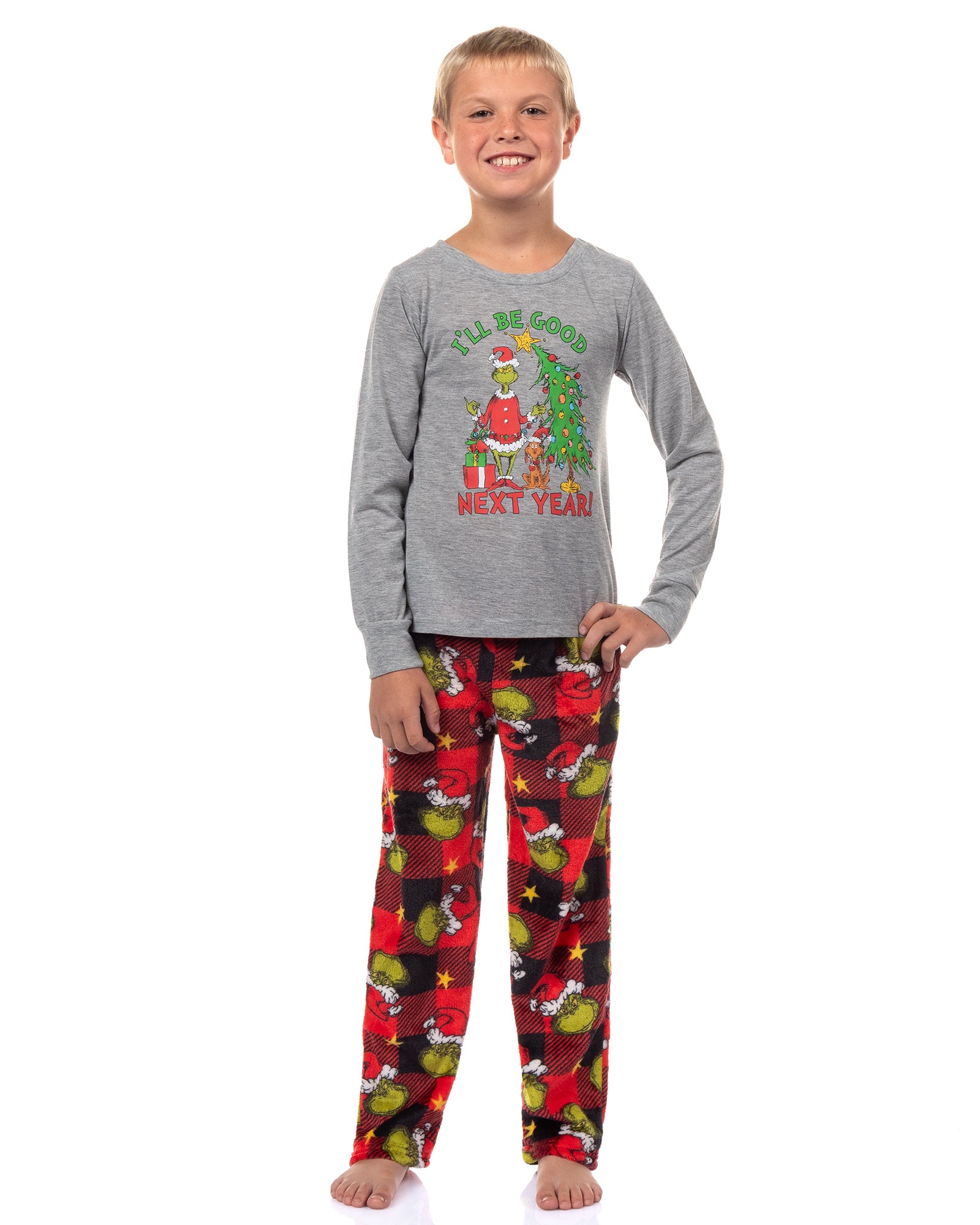 Dr. Seuss The Grinch Pajamas Buffalo Plaid Matching Family Sleepwear