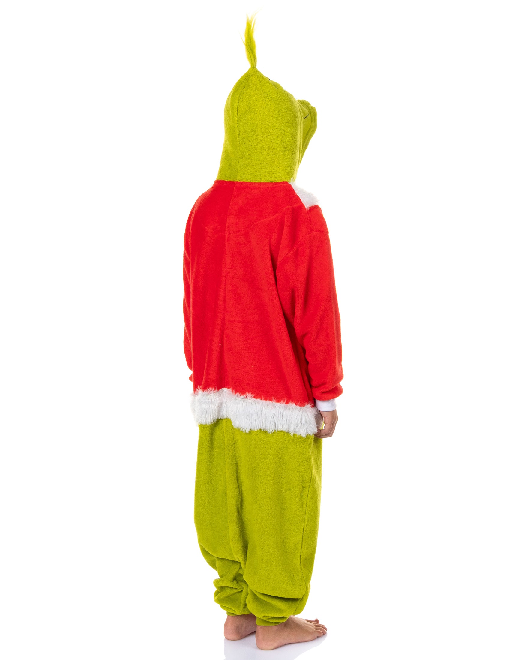The Grinch Union Suit Big Kids Santa Claus Costume Kigurumi Hooded Pajama