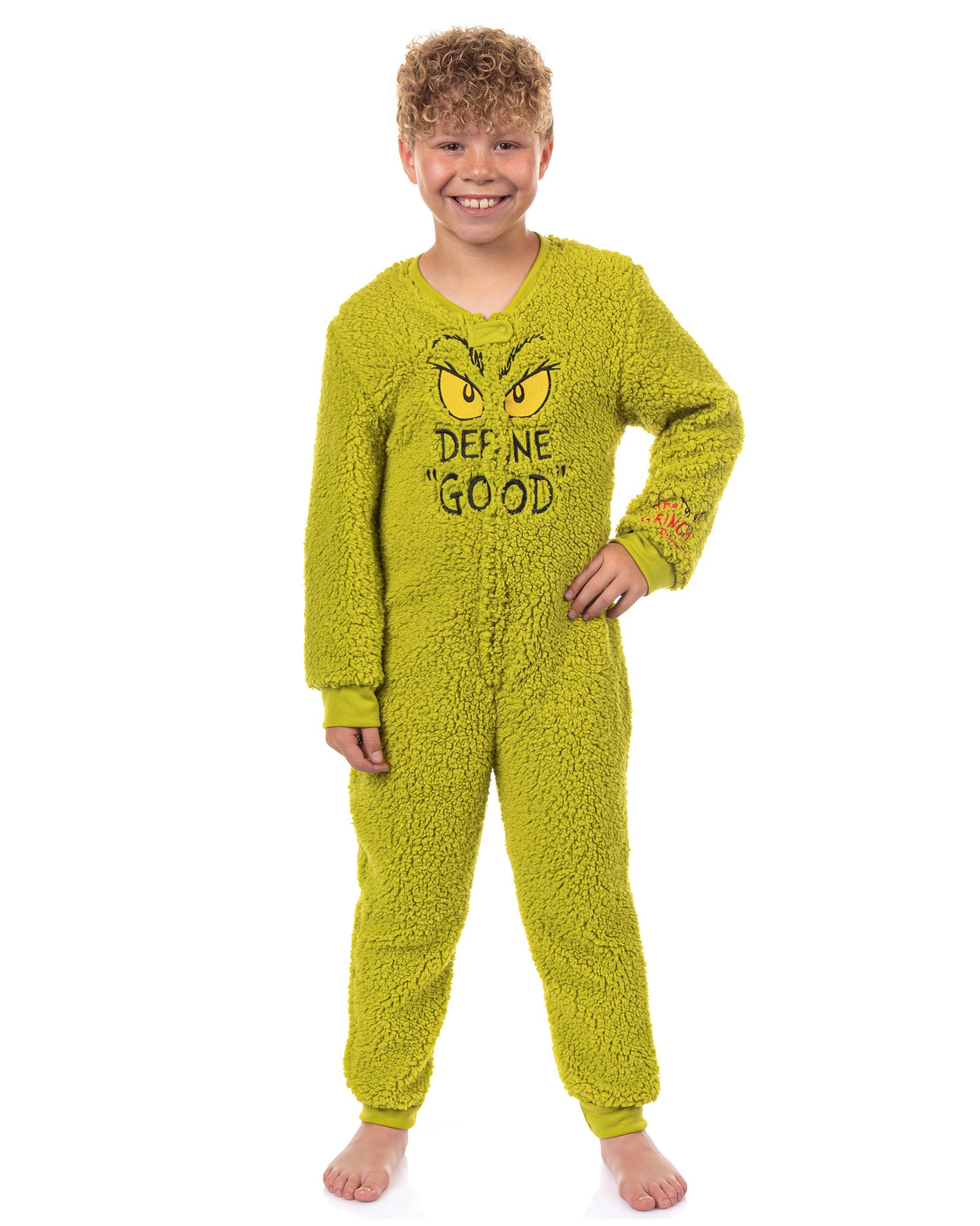 Dr. Seuss The Grinch Union Suit Define Good Kids One Piece Pajama Loungewear