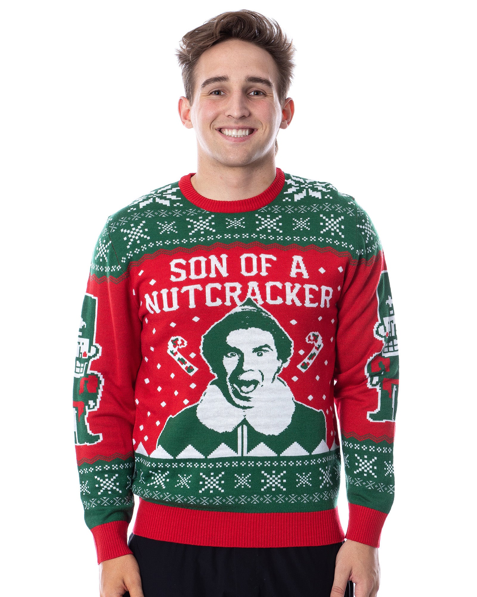 ELF Movie Men's Son of a Nutcracker Ugly Sweater for Christmas Knit Pullover