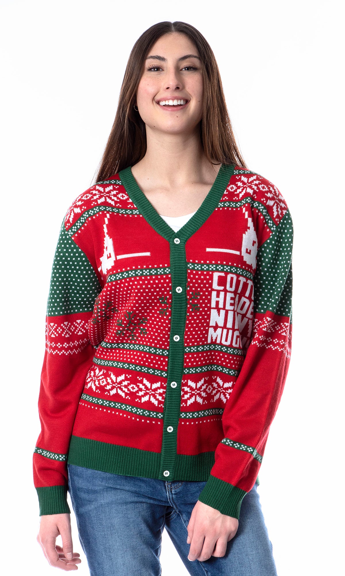 ELF The Movie Men's Cotton Headed Ninny Muggins Ugly Sweater for Christmas