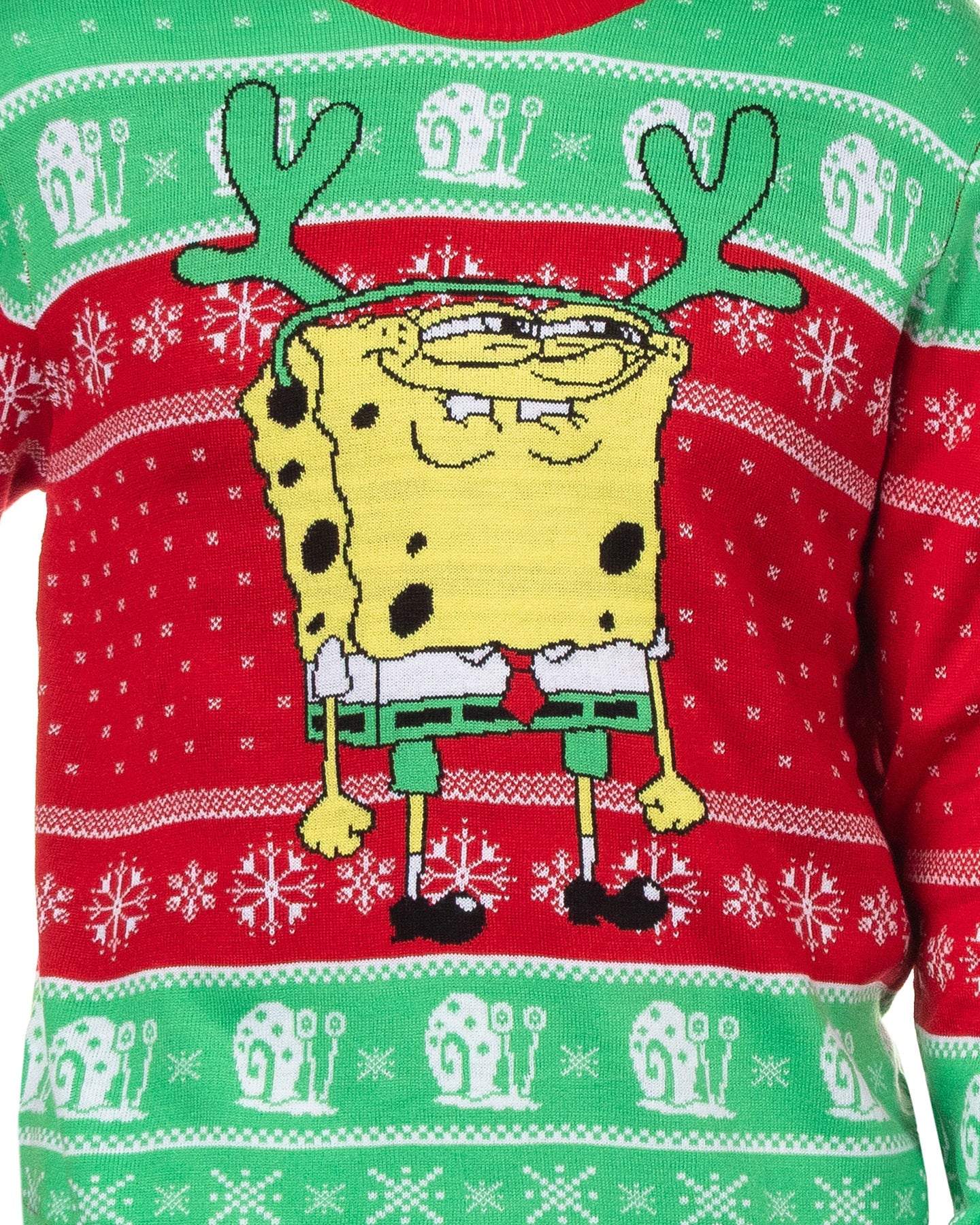 SpongeBob SquarePants Ugly Sweater for Christmas Men's Reindeer Bob Pullover