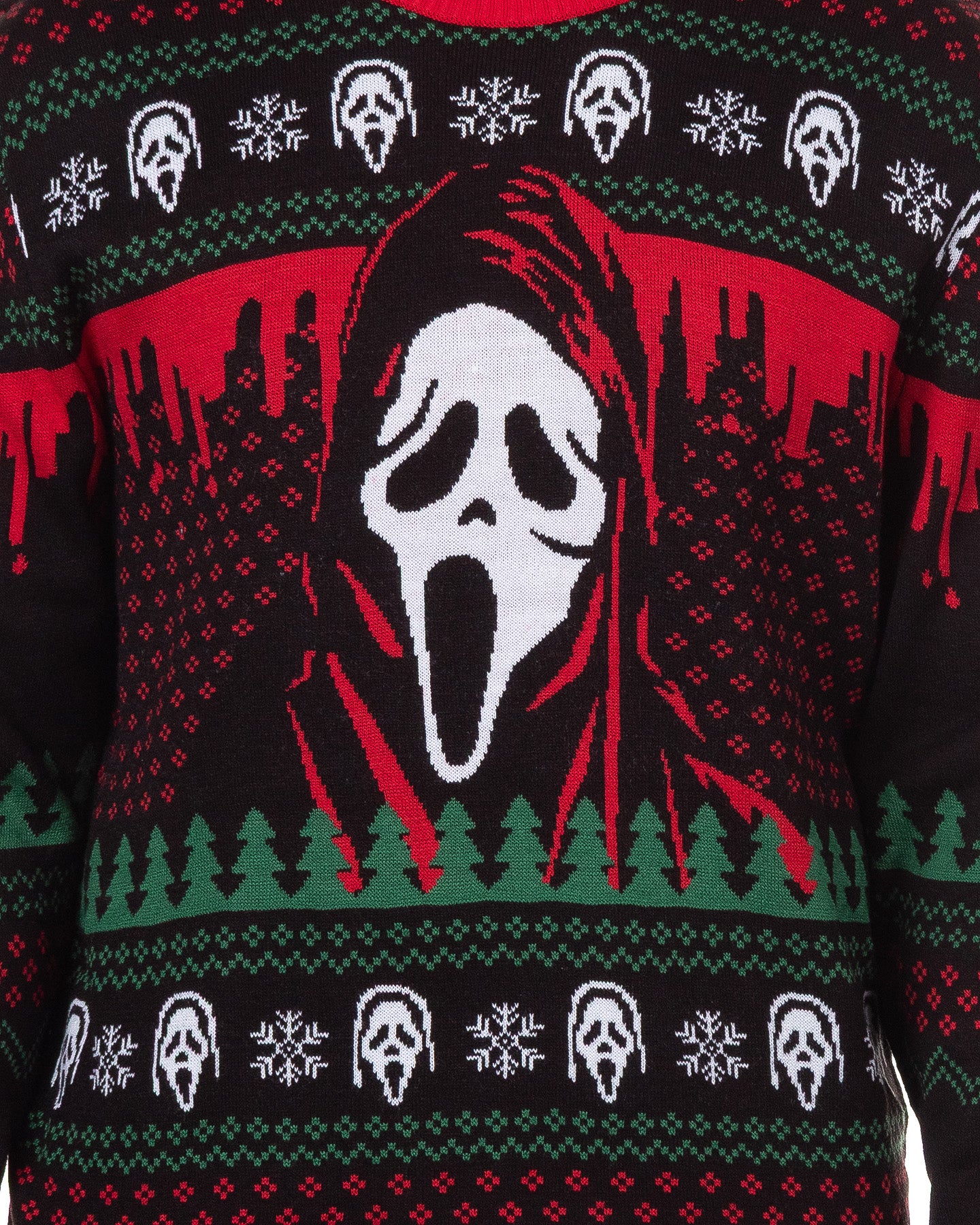 Ghost Face Adult Ugly Sweater for Christmas Ghostface Knit Holiday Pullover