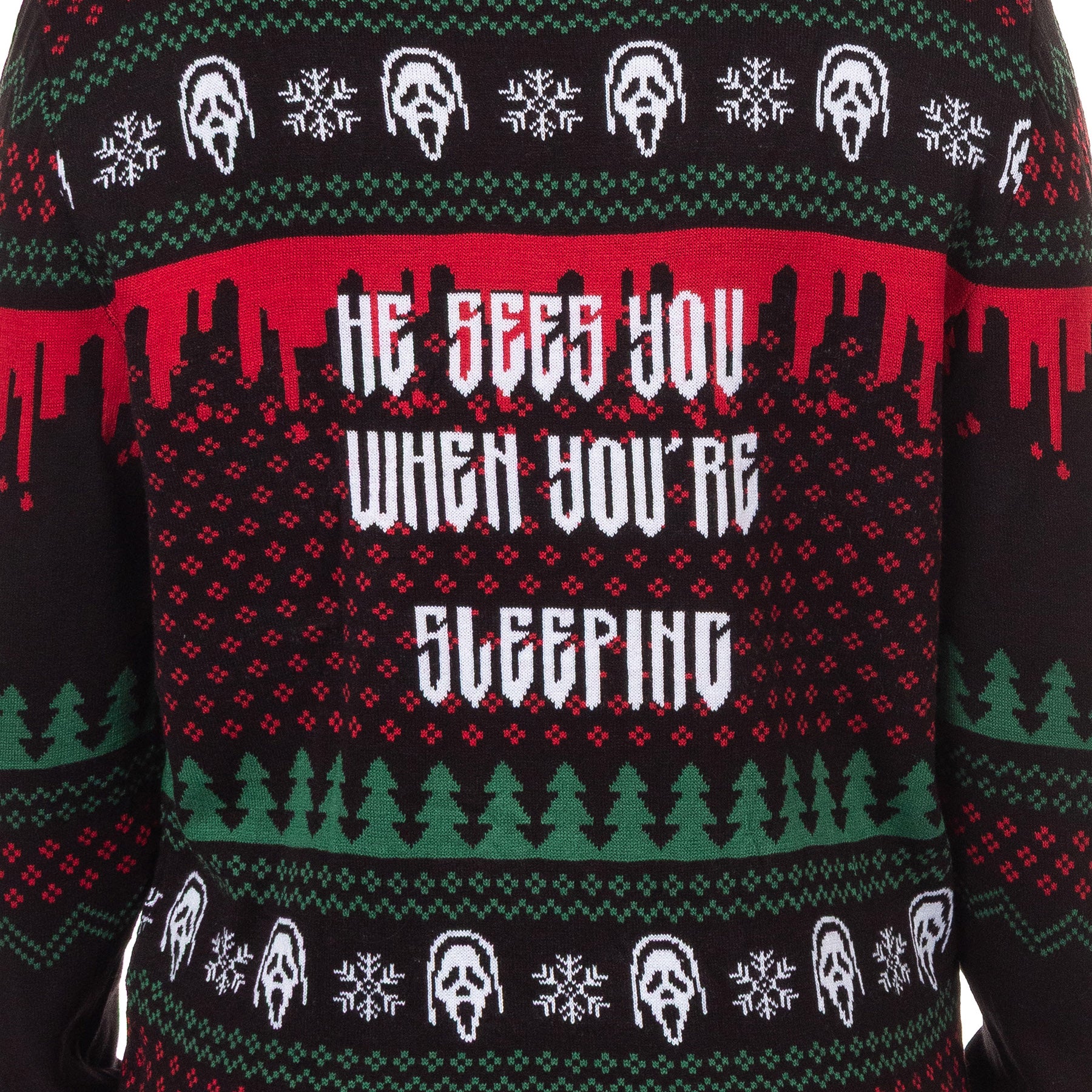 Ghost Face Adult Ugly Sweater for Christmas Ghostface Knit Holiday Pullover