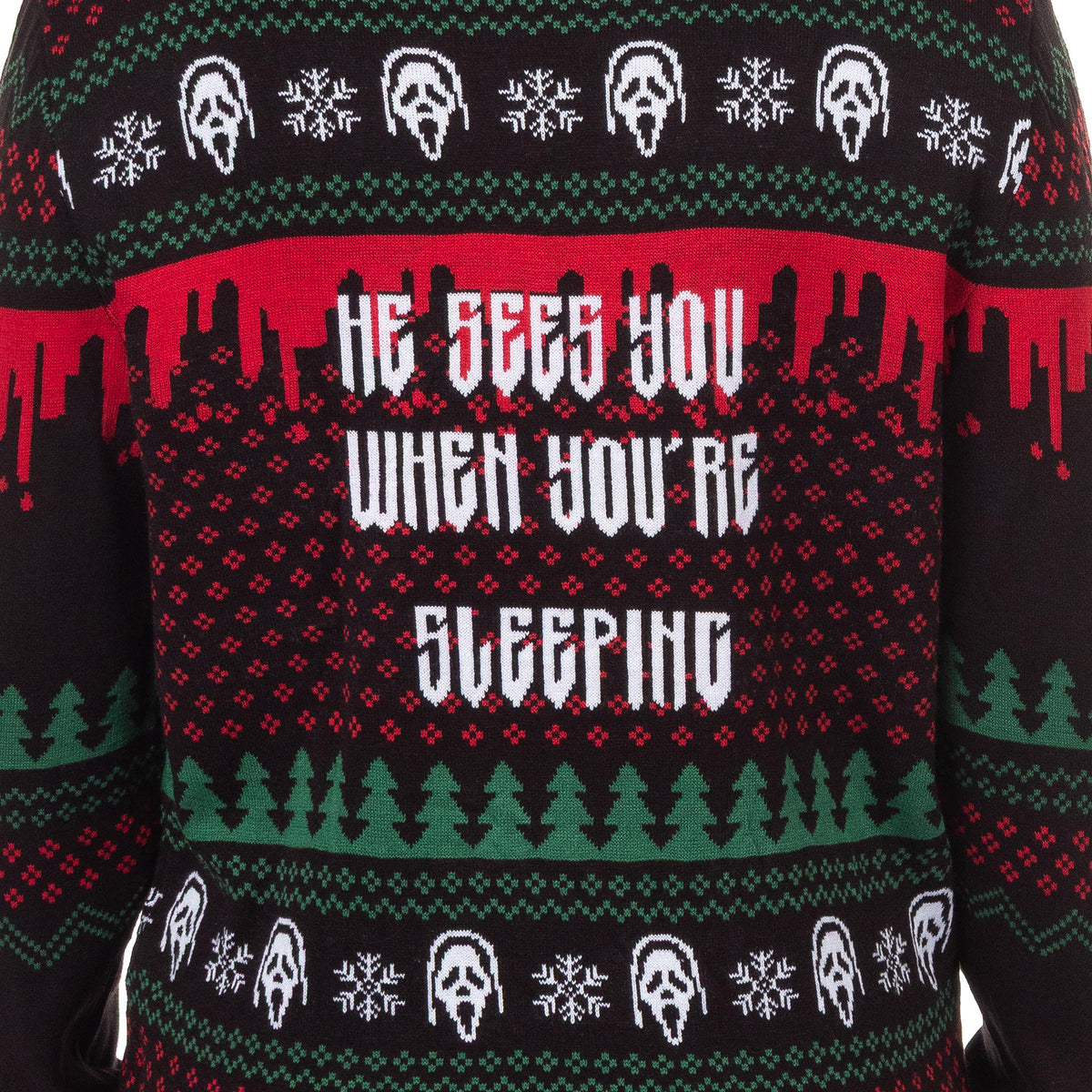 Ghostface Adult Ugly Sweater for Christmas Ghostface Knit Holiday Pullover