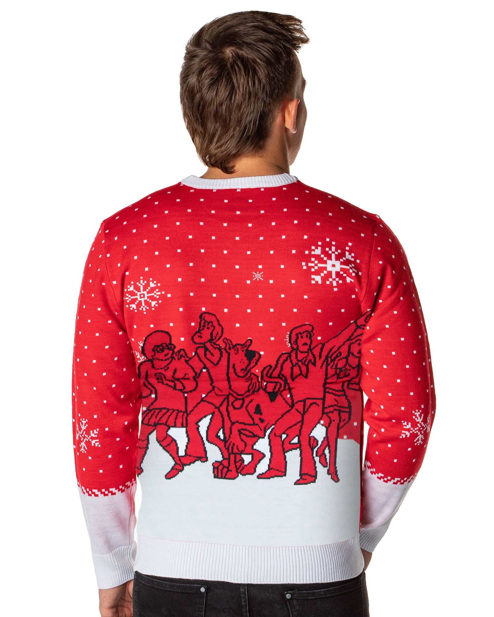 Scooby Doo Men's Ruh-Roh! Santa Scooby Christmas Ugly Sweater Knit Pullover