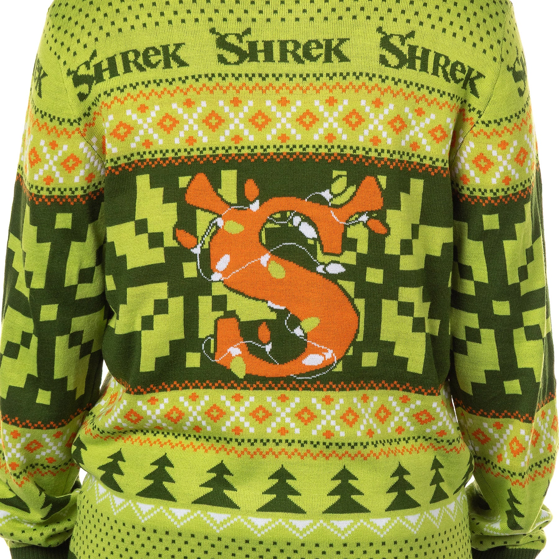 Shrek Ugly Sweater for Christmas Men's Santa Hat Holiday Knit Pullover
