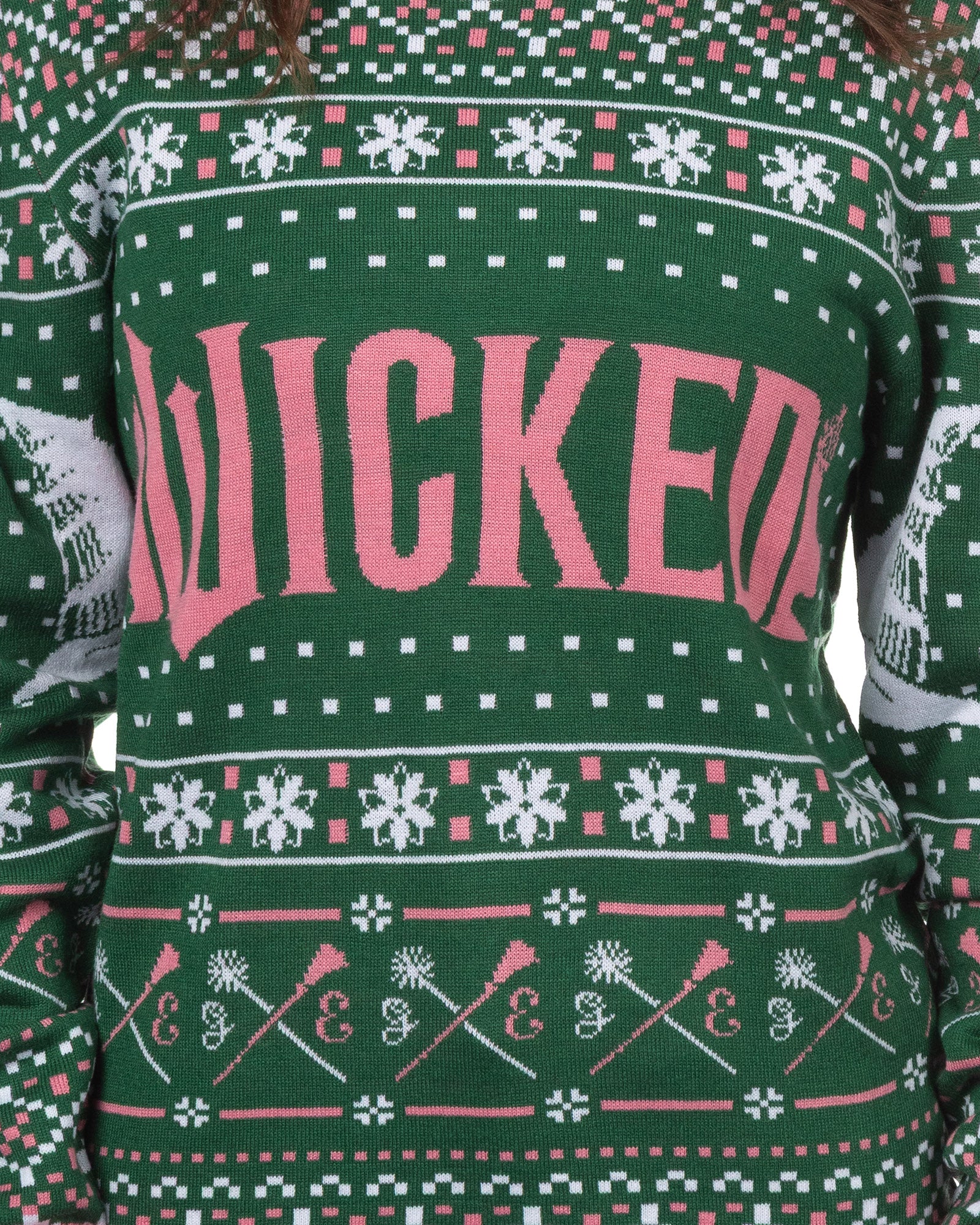 Wicked Adult Glinda and Elphaba Knit Ugly Sweater for Christmas